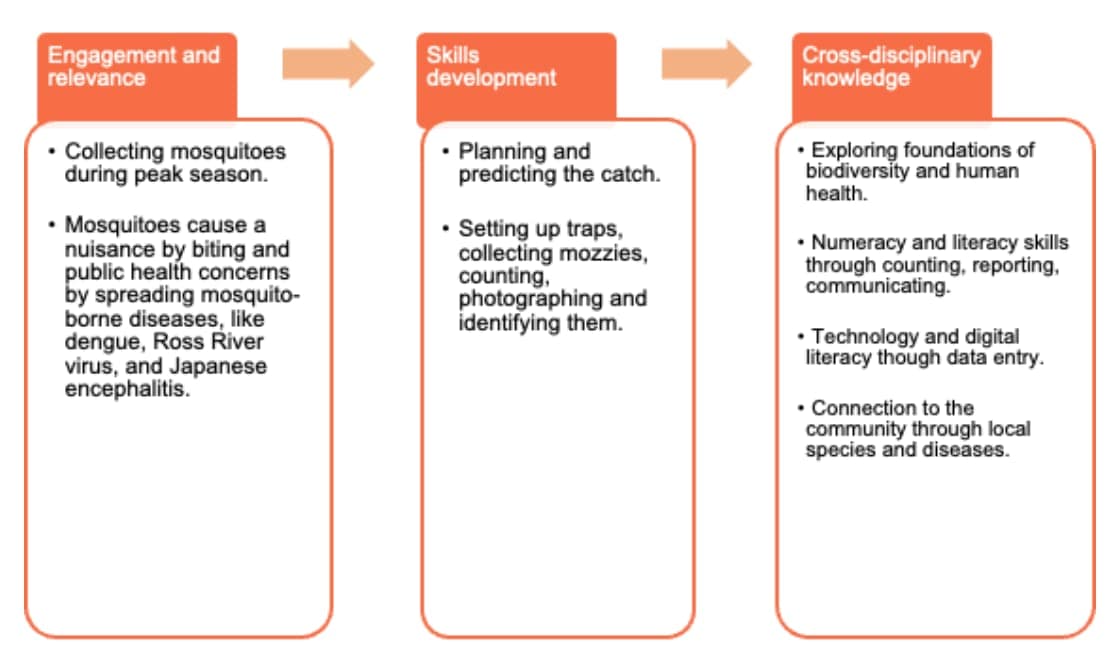 A flow diagram showing the stages of a project